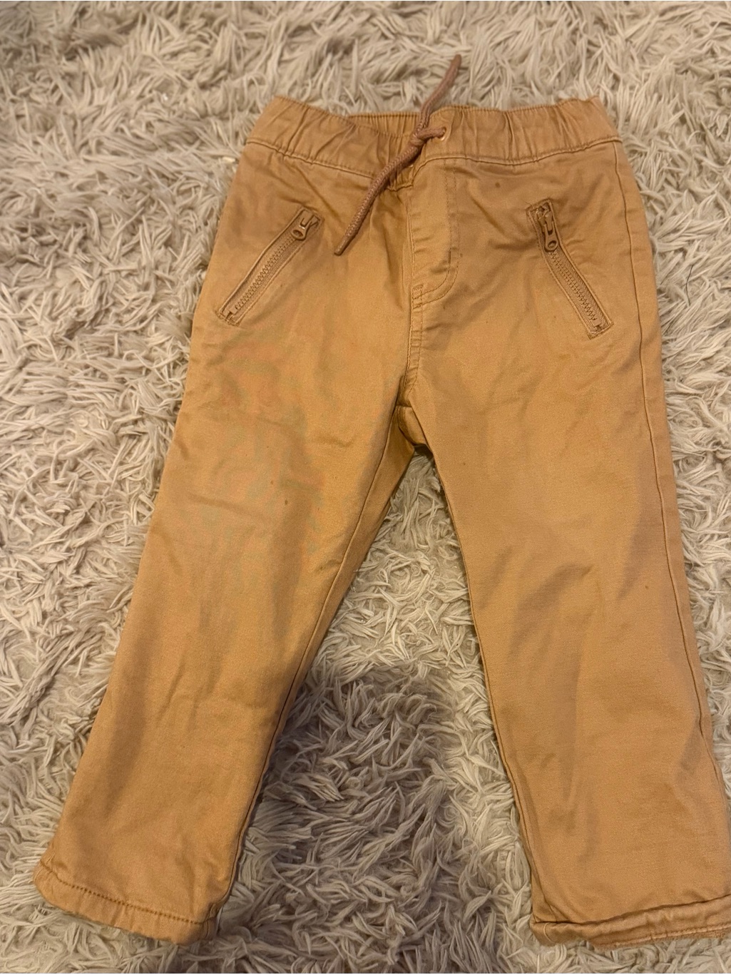 Cat & Jack Tan Elastic-Waist Chino Pants